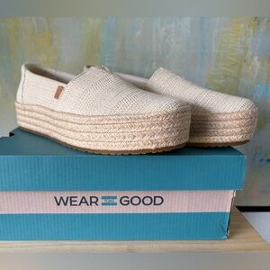 TOMS Women's Tan Valencia Platform Espadrille